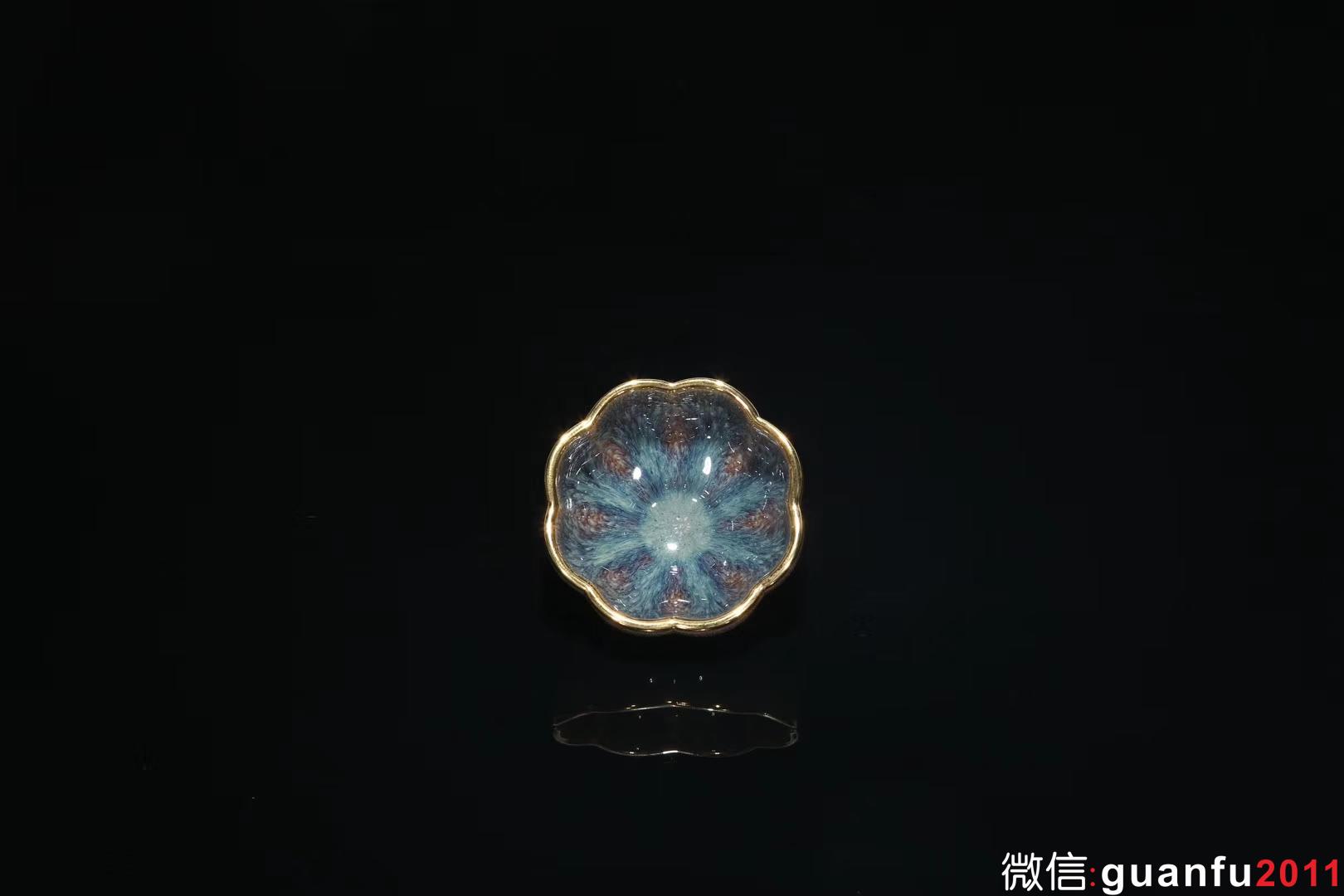 【盈珠】星月盞 描金邊 范澤鋒制 口徑:8.8公分高5公分