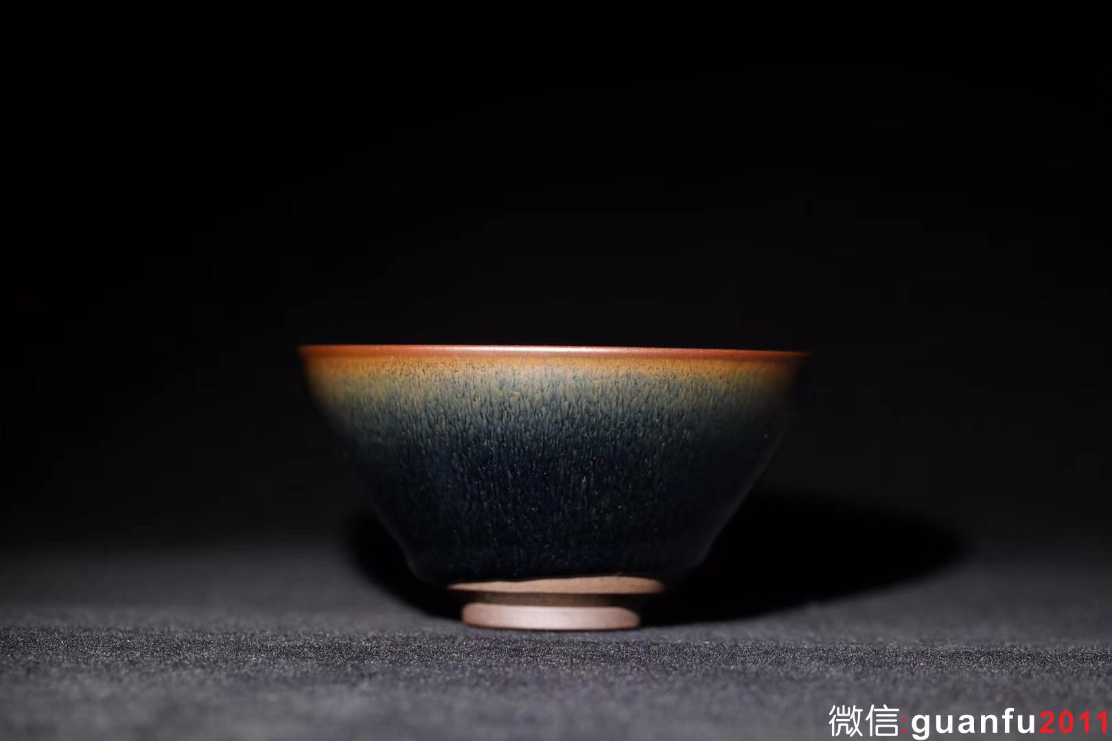 把盞堂古法柴燒建盞 青黑兔毫束口盞12CM 傳統(tǒng)宋韻，標準器型