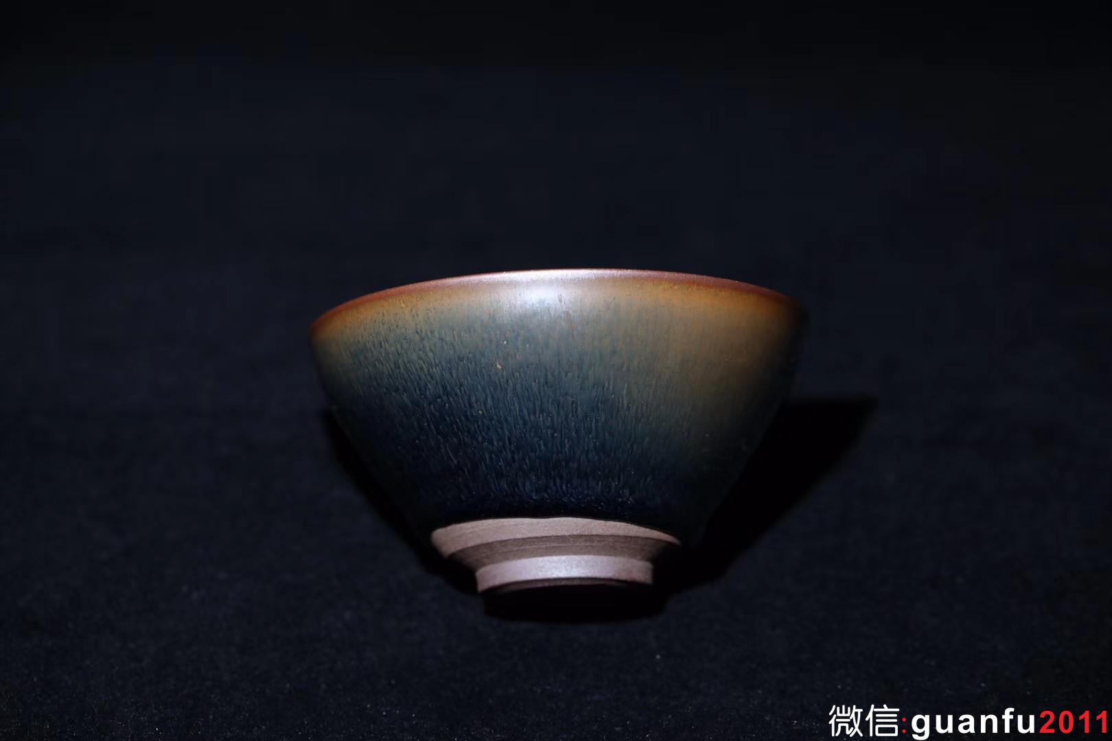 把盞堂古法柴燒建盞 青黑兔毫束口盞12CM 傳統(tǒng)宋韻，標準器型