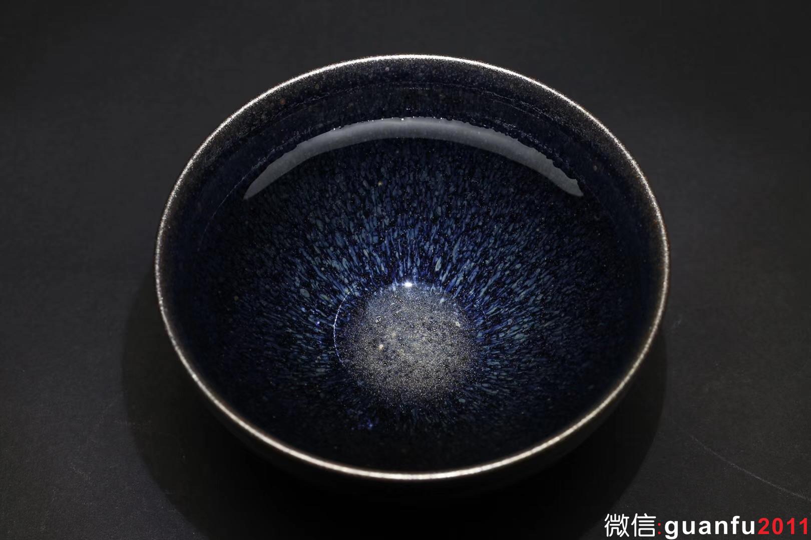 吳興乾師傅作品 柴燒 銀藍(lán)10.5 束口