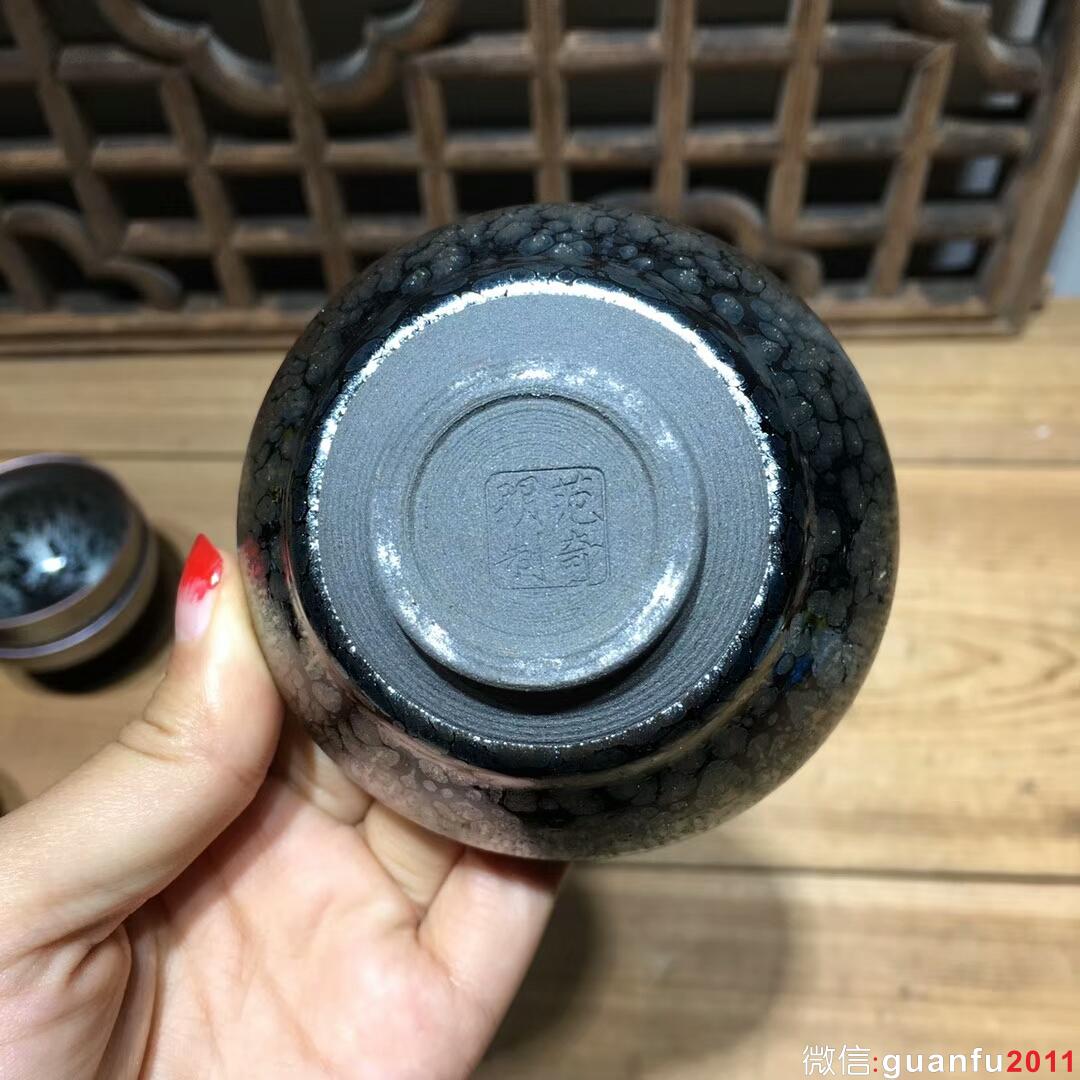 范奇明老師 全手工作品 油滴束口盞 口徑8.5 高5.8