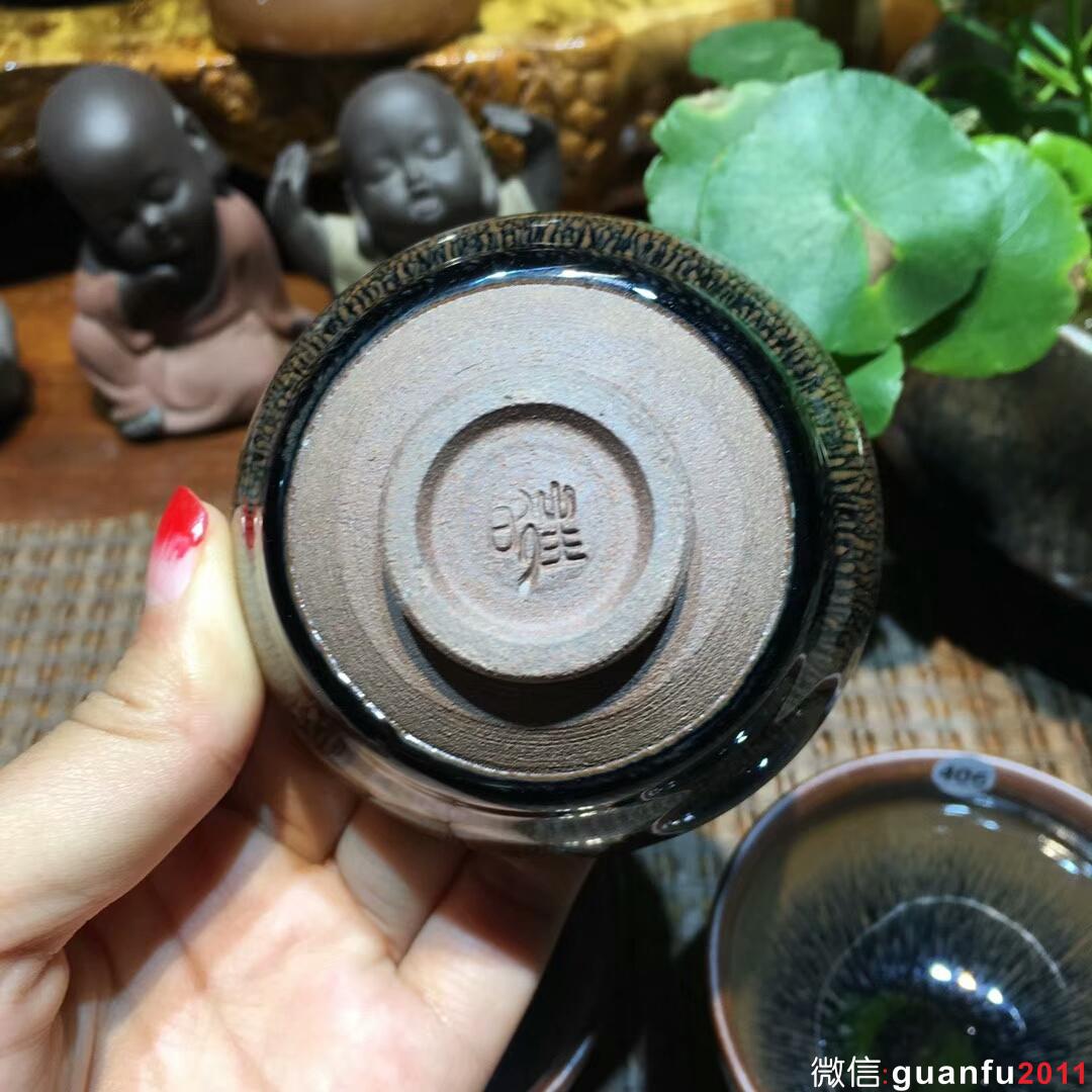 葉禮旺手作 金兔毫束口盞 口徑8*4.8