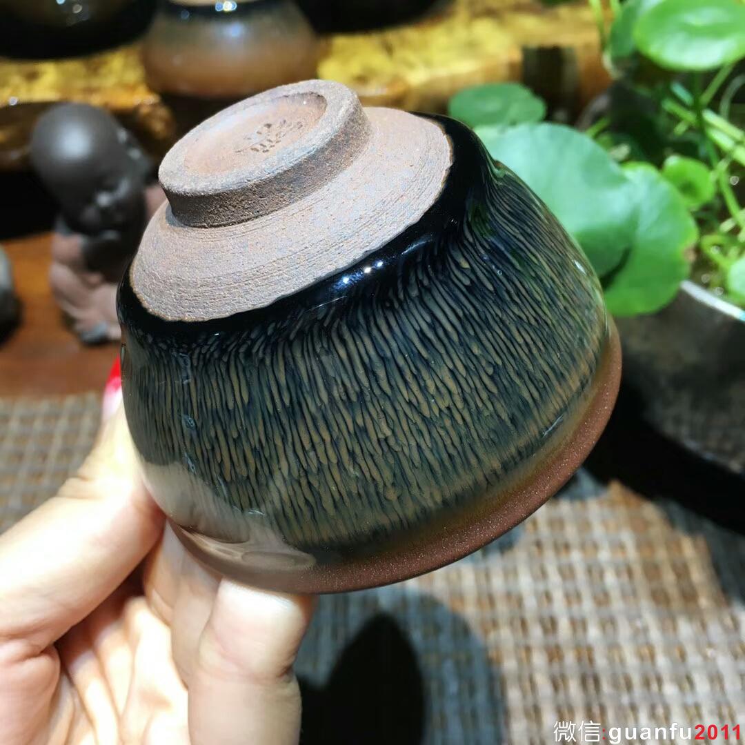 葉禮旺手作 金兔毫束口盞 口徑8*4.8