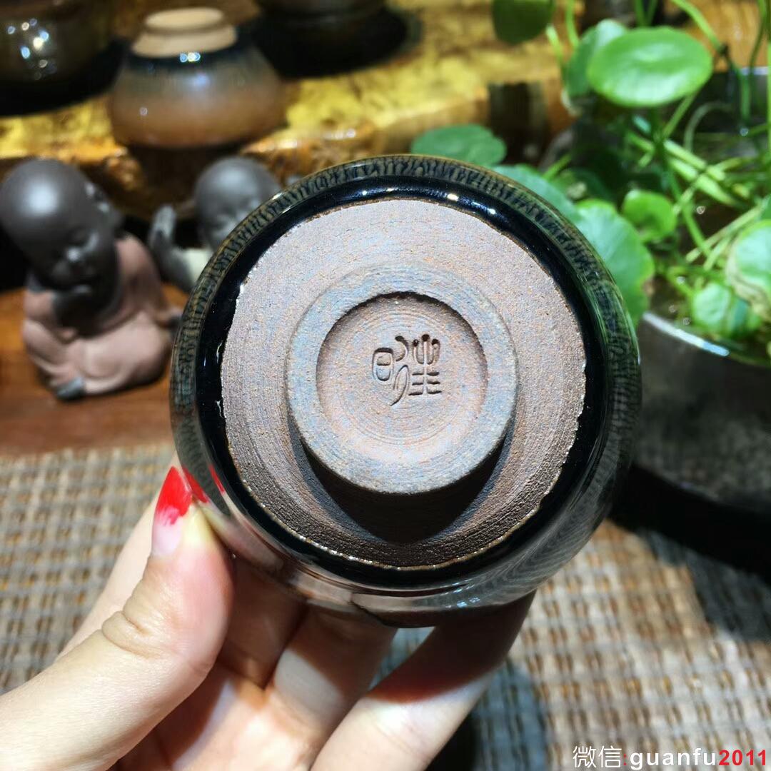 葉禮旺手作 金兔毫束口盞 口徑8*4.8