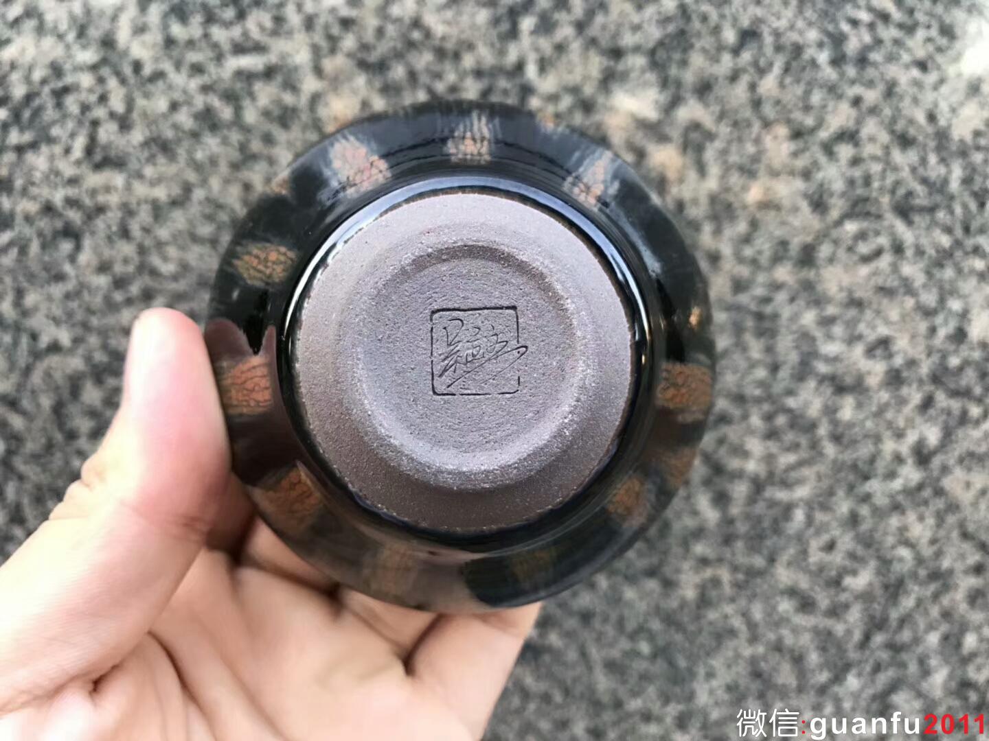 非遺傳承人 作者：吳立主老師 作品：西瓜紋 口徑：8.5cm*4.8cm