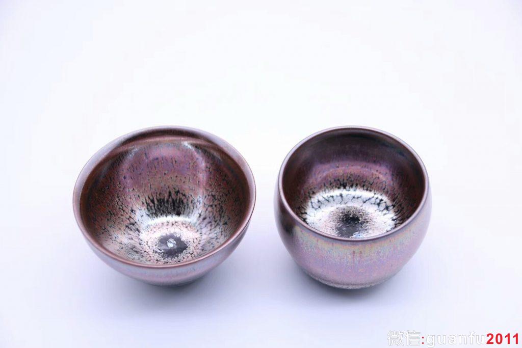 邀五朋摯友，品一盞好茶，敘舊事新情，高級工藝美術師作者：李遠興老師 品名：紫霞對杯