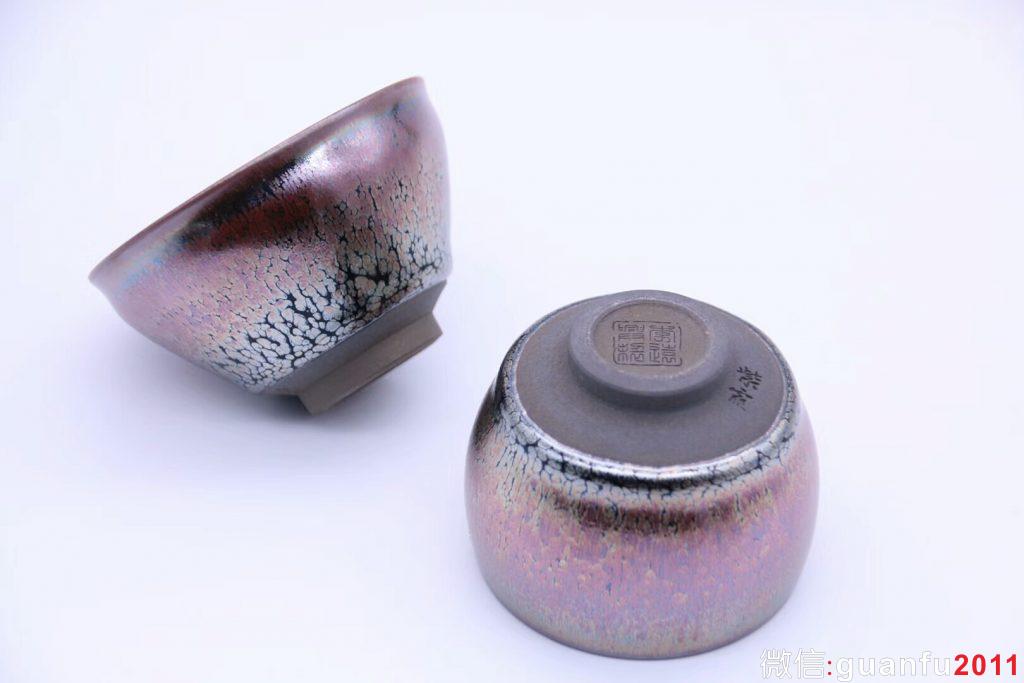 邀五朋摯友，品一盞好茶，敘舊事新情，高級工藝美術師作者：李遠興老師 品名：紫霞對杯