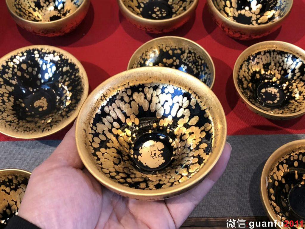 李昌海-老師（金油滴） 玉蘭杯 缽型 斗笠型 （金燦燦）李盞造器——始終如一