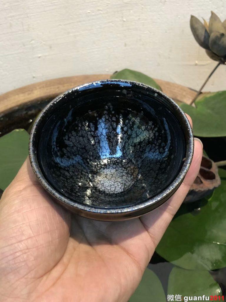 華御  陳春華老師 黑釉 復(fù)古油滴 囗徑：9