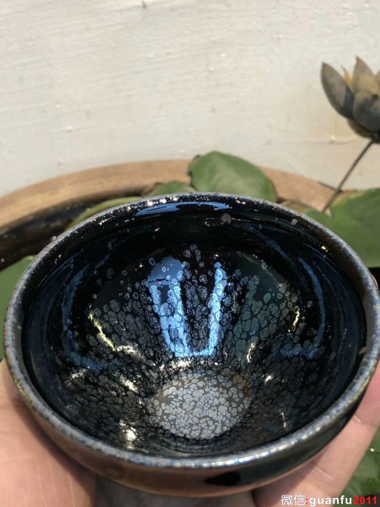 華御  陳春華老師 黑釉 復(fù)古油滴 囗徑：9