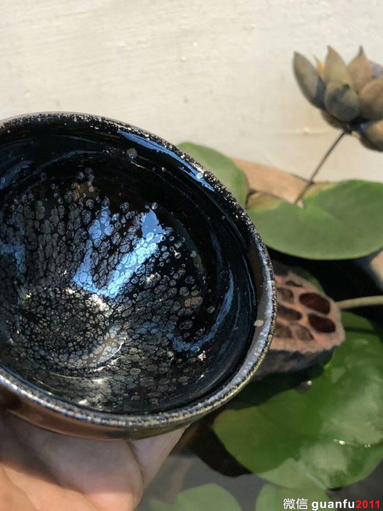 華御  陳春華老師 黑釉 復(fù)古油滴 囗徑：9