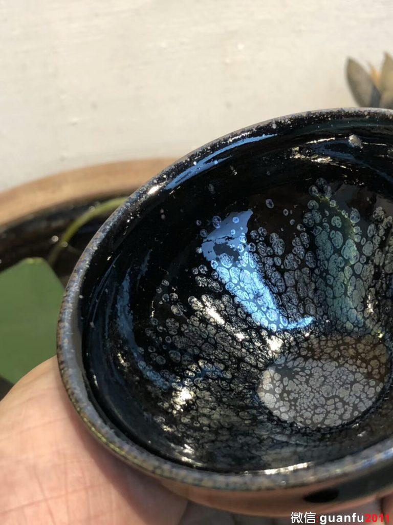 華御  陳春華老師 黑釉 復(fù)古油滴 囗徑：9