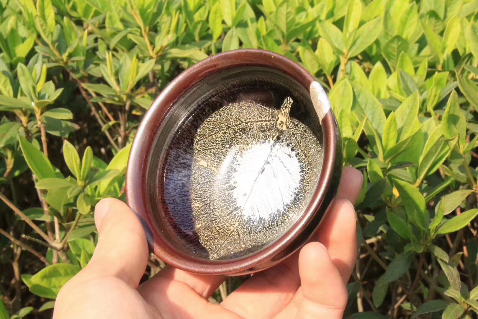 稀有之物 國(guó)家級(jí)非遺傳承人  孫建興老師早期作品  紅兔毫木葉盞  （特別注明出處 囗有包了一小塊銀葉子）優(yōu)惠走一個(gè)[玫瑰][玫瑰][玫瑰]