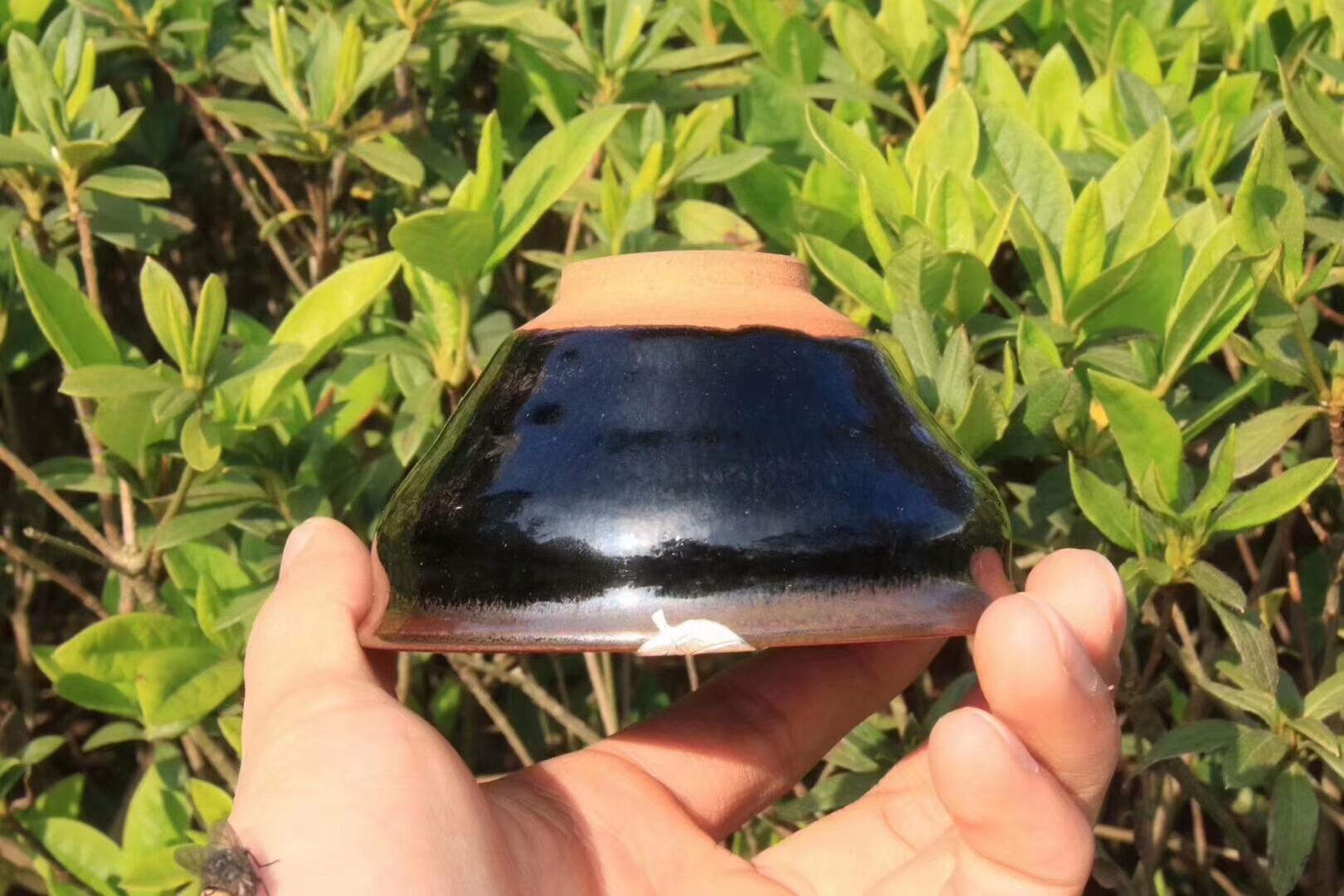 稀有之物 國(guó)家級(jí)非遺傳承人  孫建興老師早期作品  紅兔毫木葉盞  （特別注明出處 囗有包了一小塊銀葉子）優(yōu)惠走一個(gè)[玫瑰][玫瑰][玫瑰]