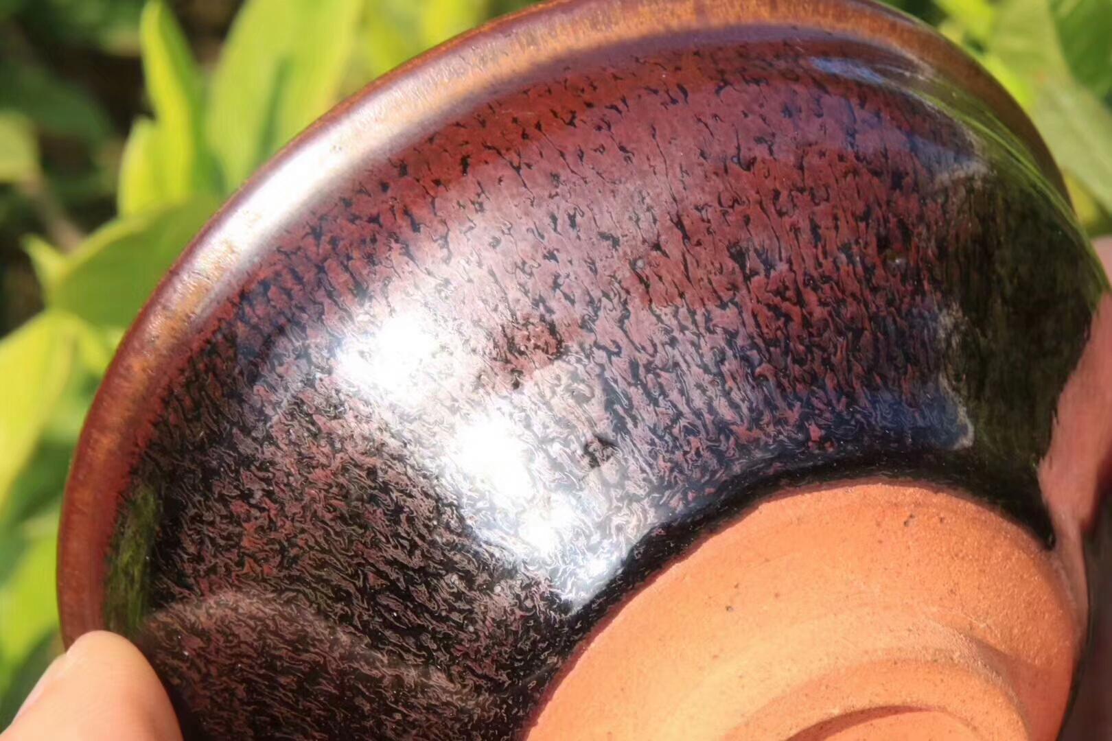 稀有之物 國(guó)家級(jí)非遺傳承人  孫建興老師早期作品  紅兔毫木葉盞  （特別注明出處 囗有包了一小塊銀葉子）優(yōu)惠走一個(gè)[玫瑰][玫瑰][玫瑰]