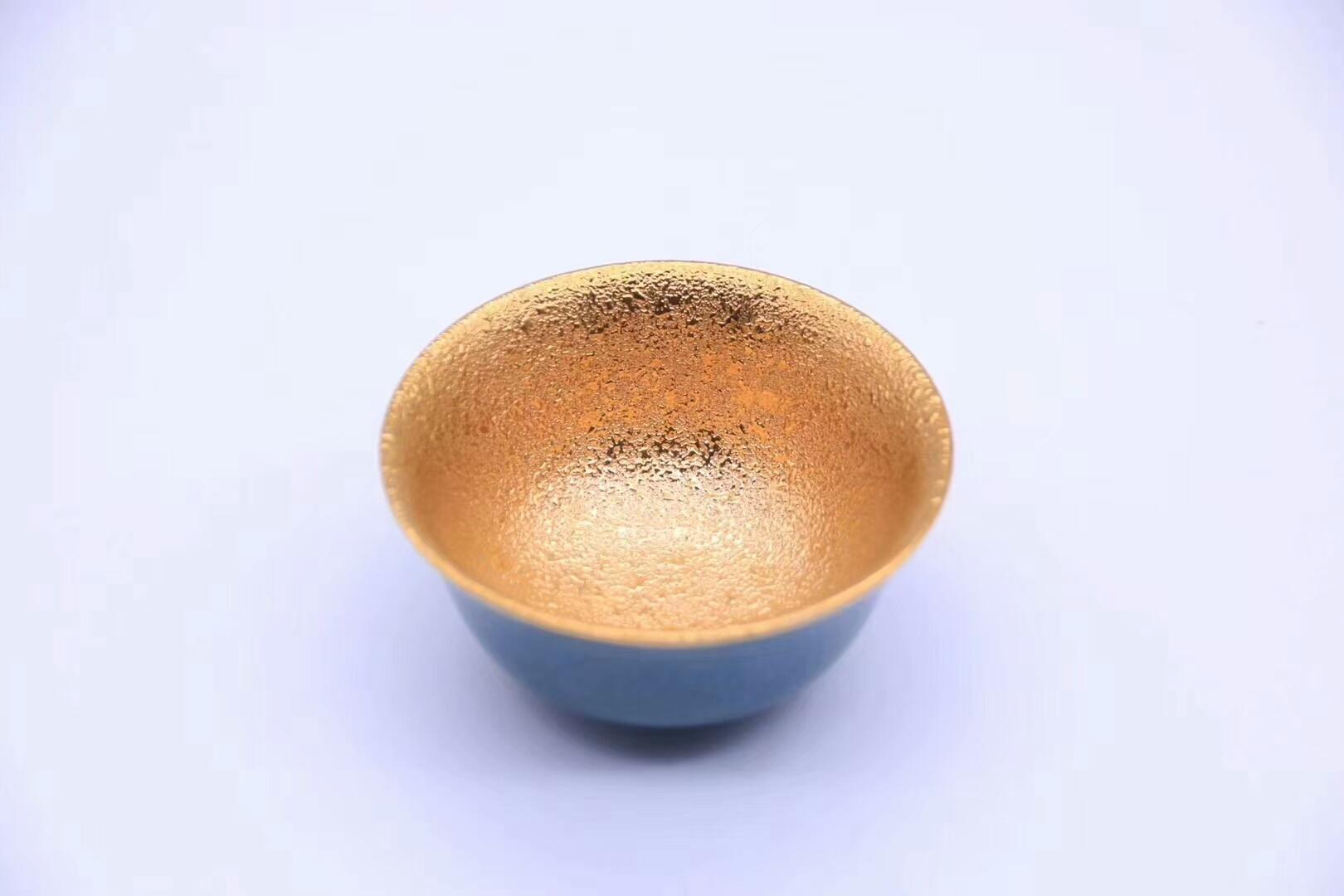 藍(lán)寶石釉24K金盞 收藏級（明星同款） ——非物質(zhì)文化傳承人 ——葛昊翔