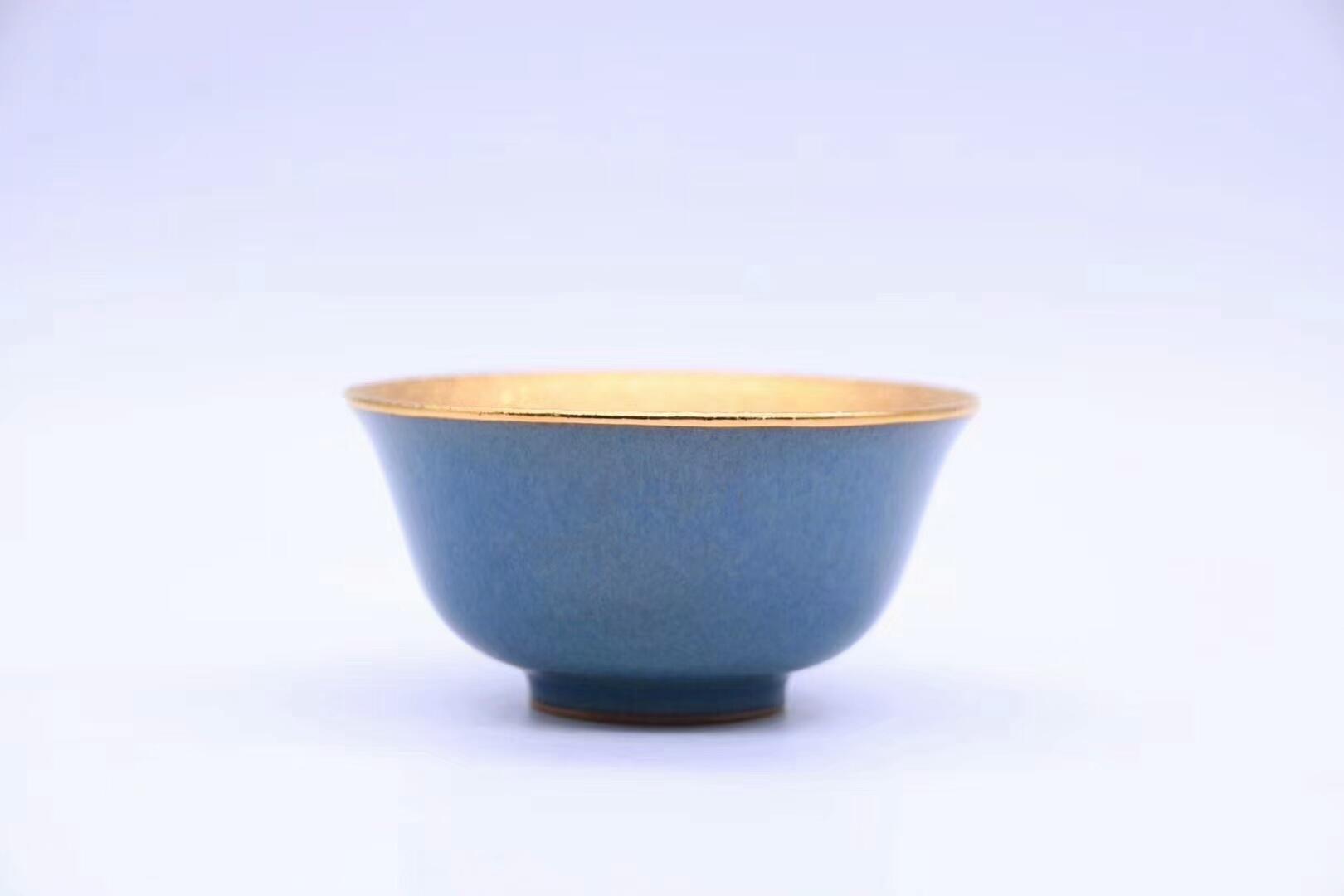 藍(lán)寶石釉24K金盞 收藏級（明星同款） ——非物質(zhì)文化傳承人 ——葛昊翔