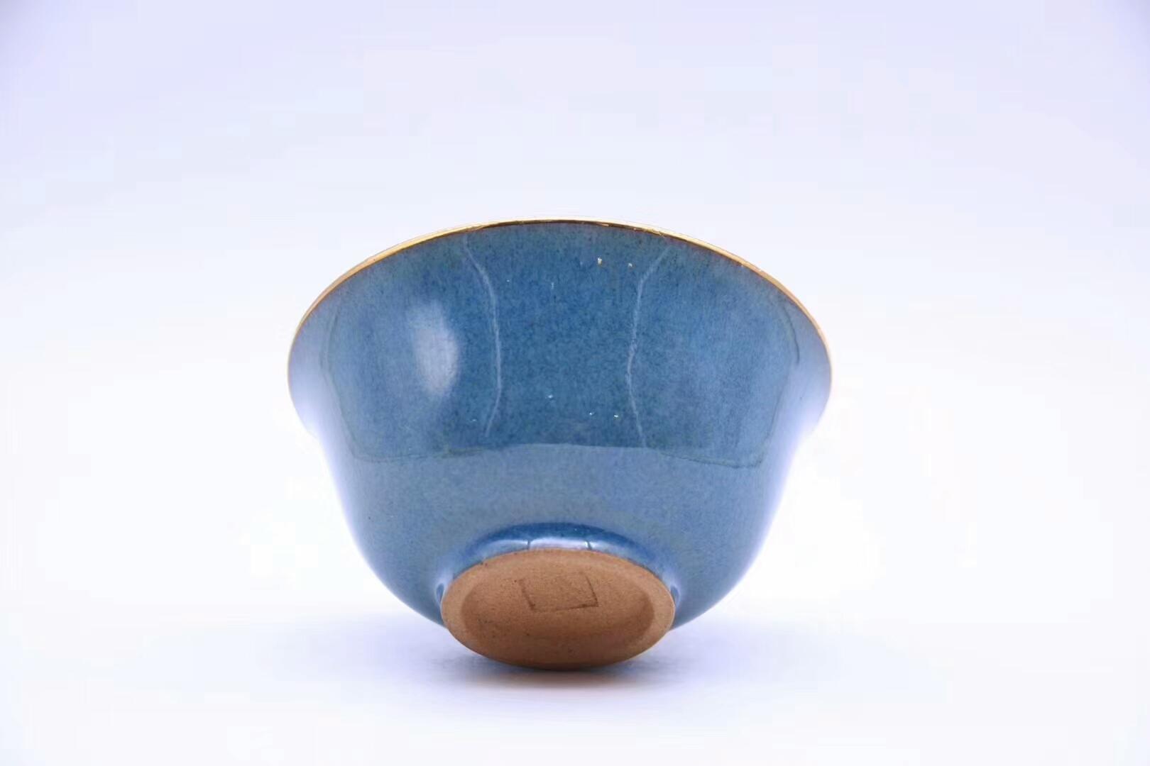 藍(lán)寶石釉24K金盞 收藏級（明星同款） ——非物質(zhì)文化傳承人 ——葛昊翔