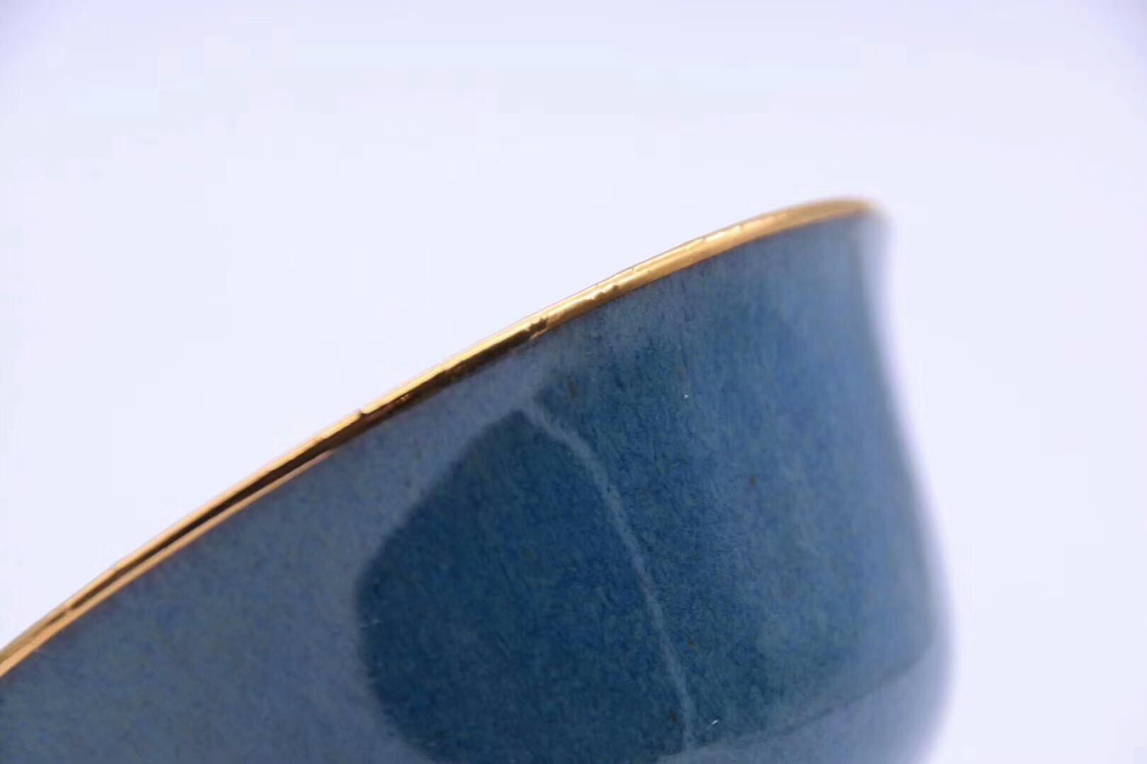 藍(lán)寶石釉24K金盞 收藏級（明星同款） ——非物質(zhì)文化傳承人 ——葛昊翔