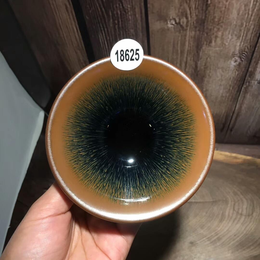 葉禮忠，撇口金兔毫，口徑10cm