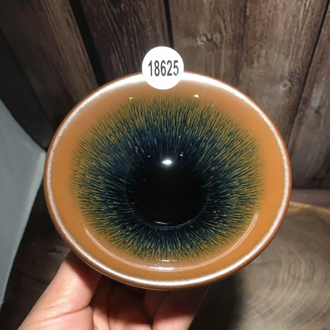 葉禮忠，撇口金兔毫，口徑10cm