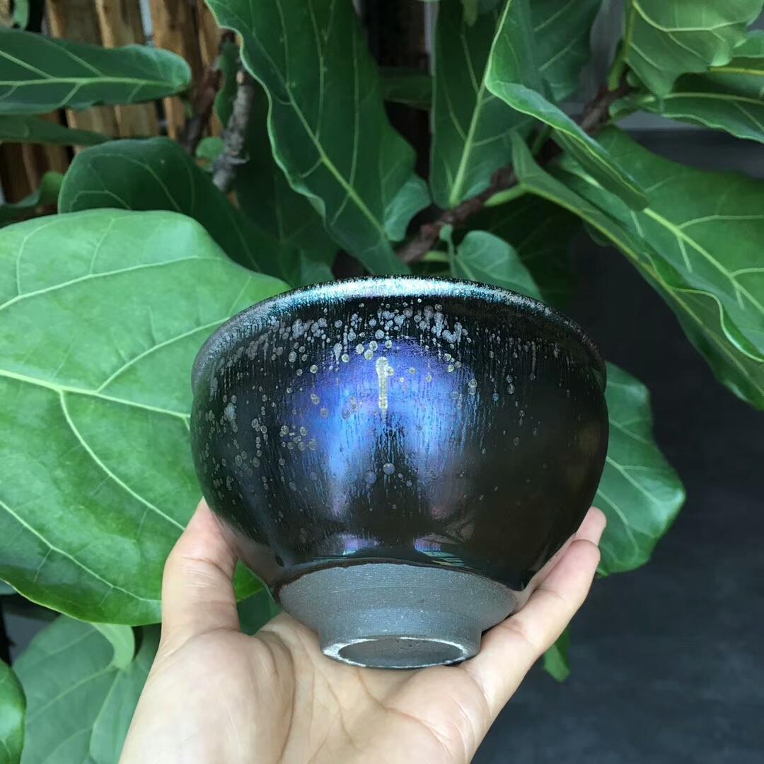 凌超，大束口金曜變盞，  口徑12.3cm高7.8cm