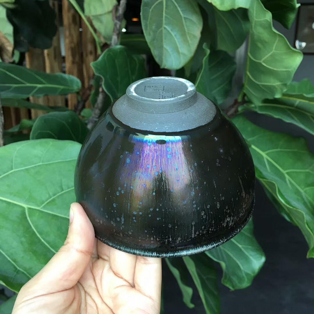 凌超，大束口金曜變盞，  口徑12.3cm高7.8cm