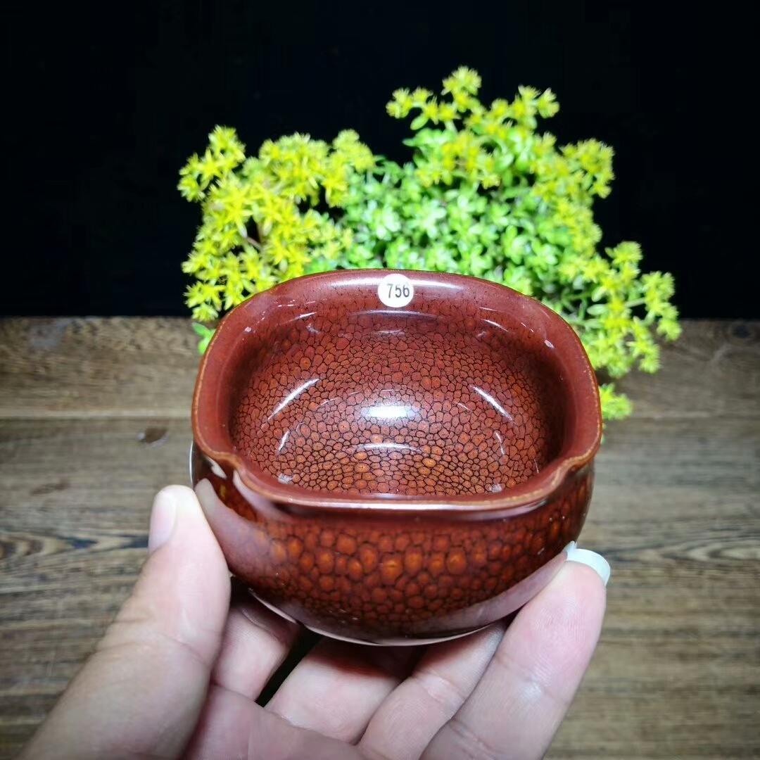 紅鷓鴣精品四方杯，陳葉琦手作 口徑7.8肚大9高5.5