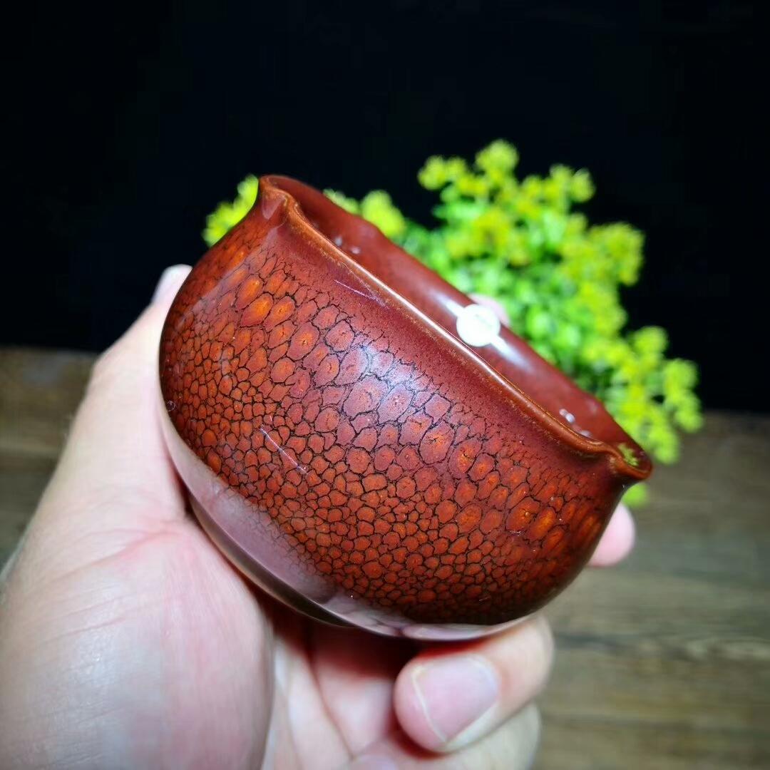 紅鷓鴣精品四方杯，陳葉琦手作 口徑7.8肚大9高5.5