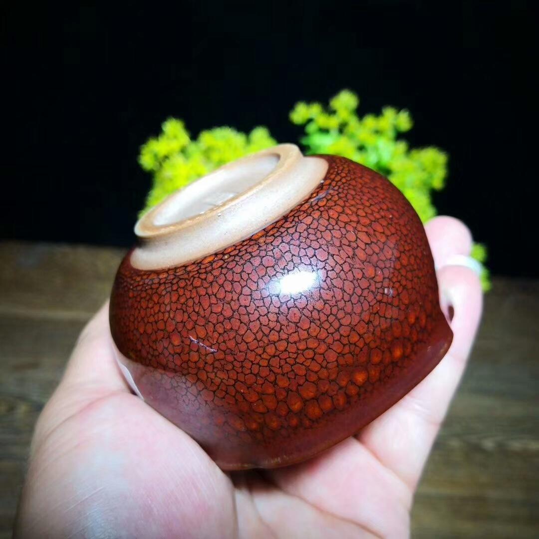 紅鷓鴣精品四方杯，陳葉琦手作 口徑7.8肚大9高5.5