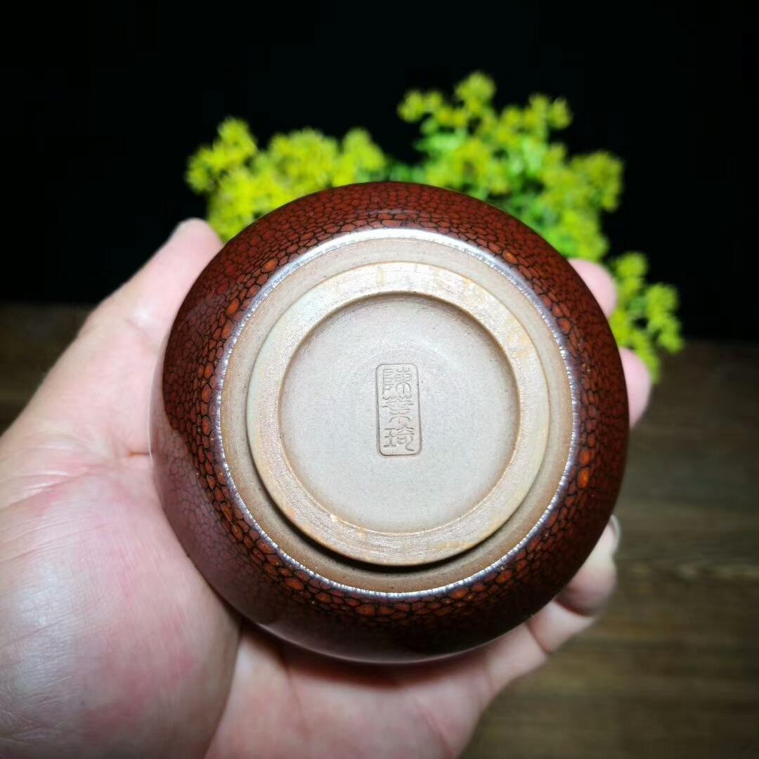 紅鷓鴣精品四方杯，陳葉琦手作 口徑7.8肚大9高5.5