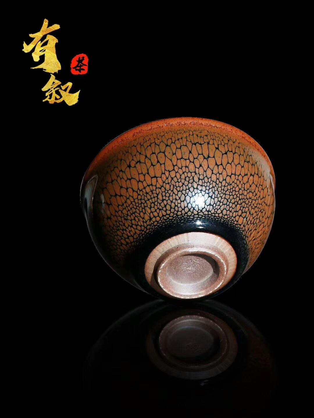 張德誠師傅新品：鷓鴣斑小盞，6個(gè)裝，口徑7高4.5，禮盒裝。