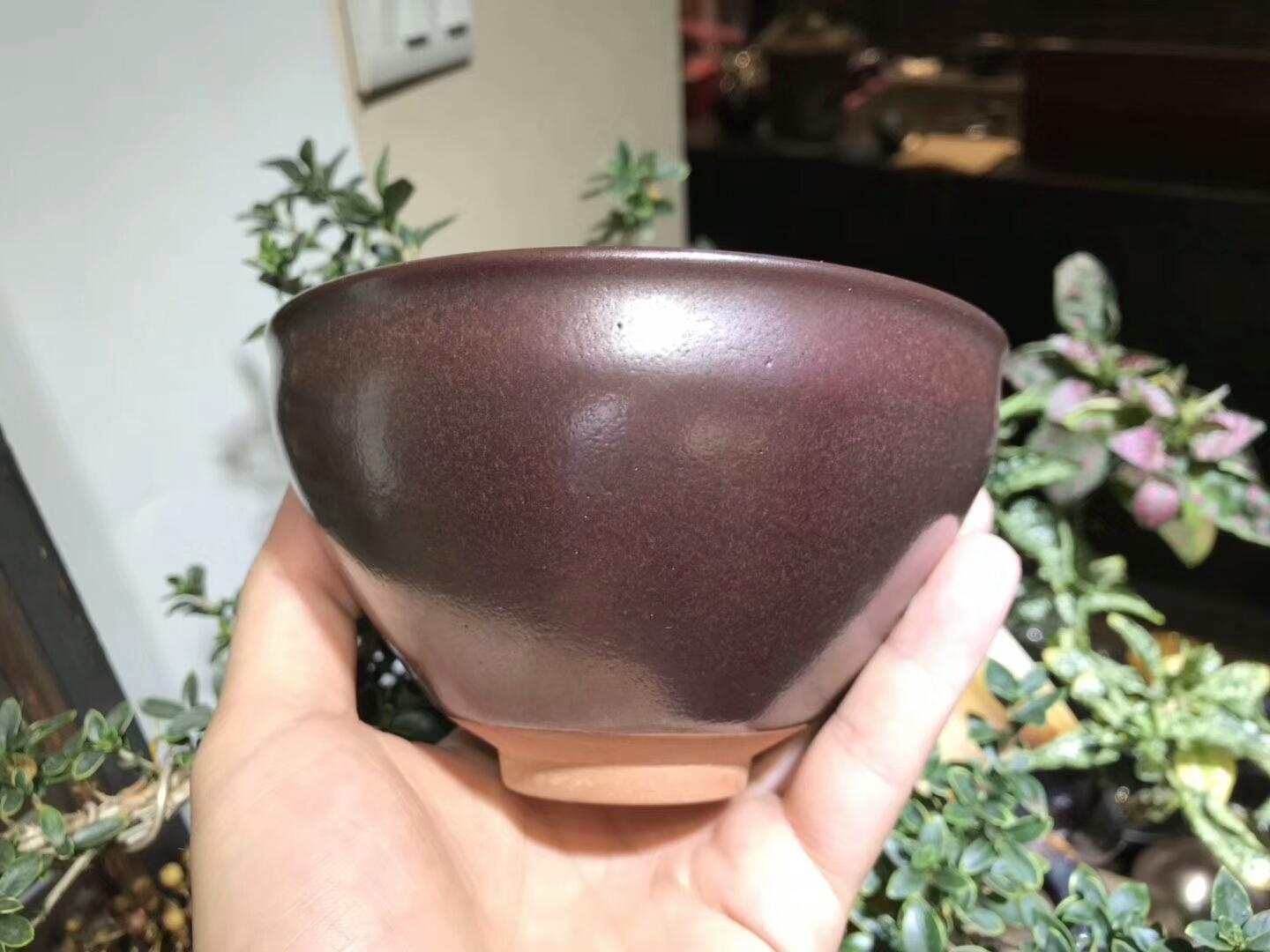 建盞國大師 作者：孫建興 作品：柿紅 雙木葉 口徑：12.7cm*7.5cm